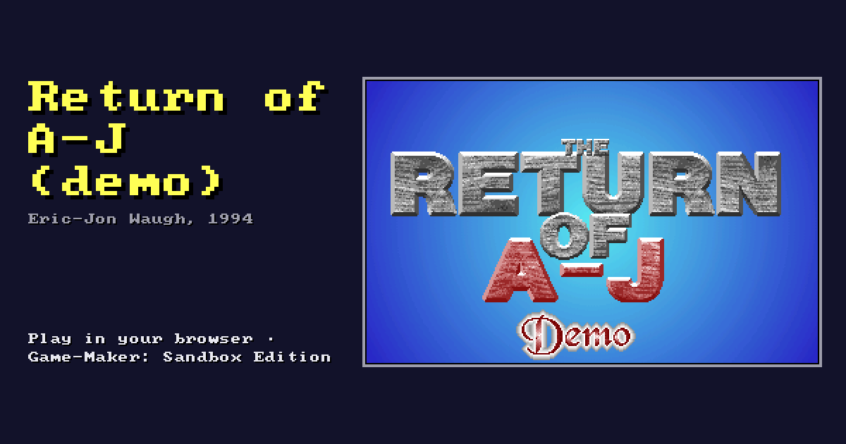 Return of A-J (demo): its title screen