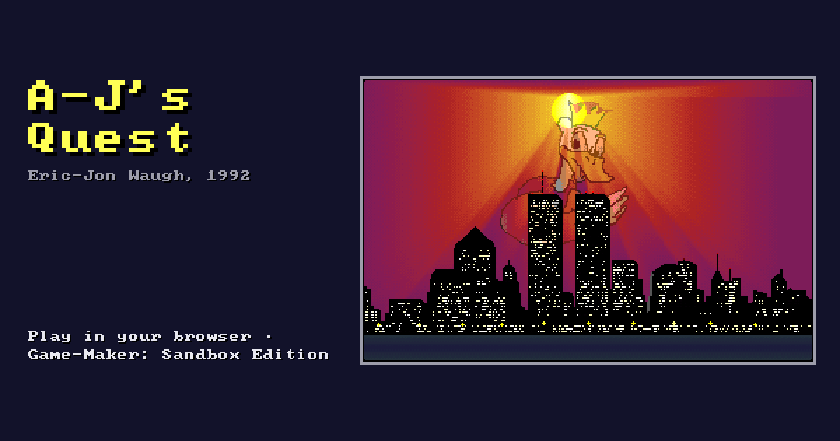 A-J's Quest: its title screen