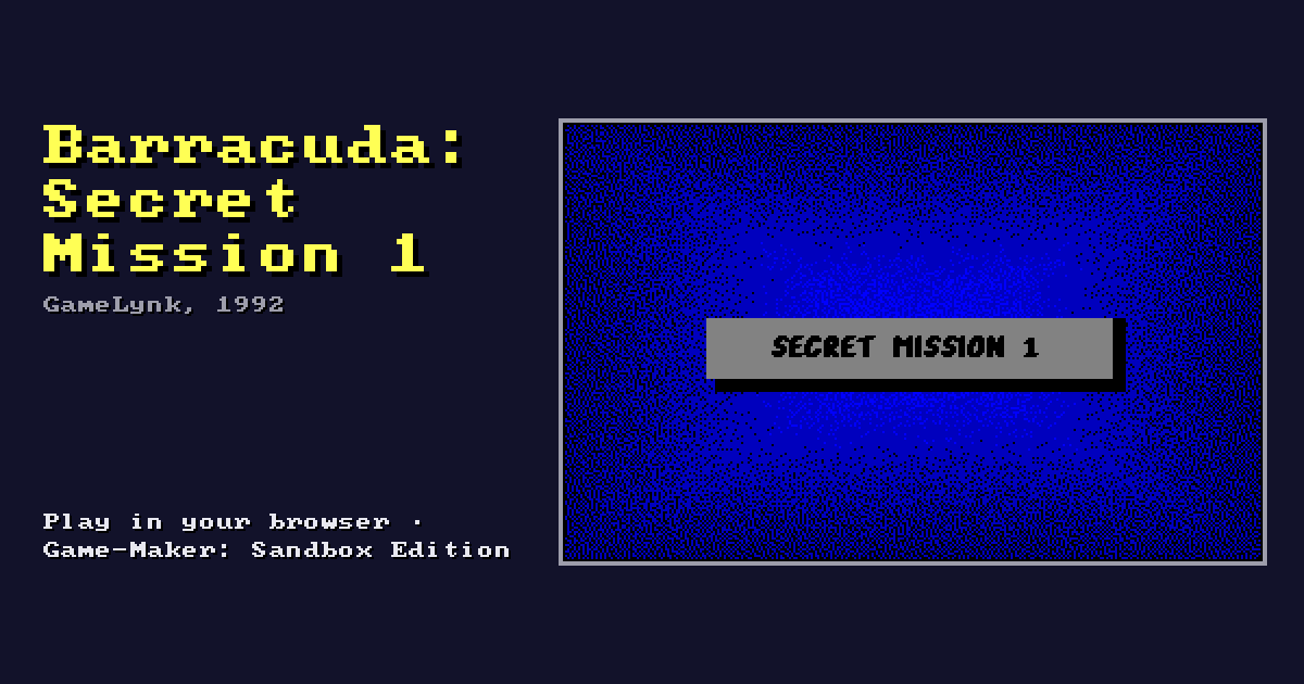 Barracuda: Secret Mission 1: its title screen