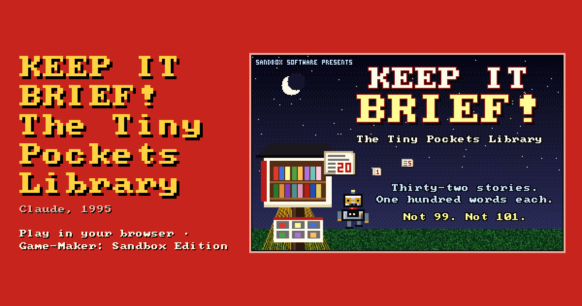 KEEP IT BRIEF! The Tiny Pockets Library: its title screen