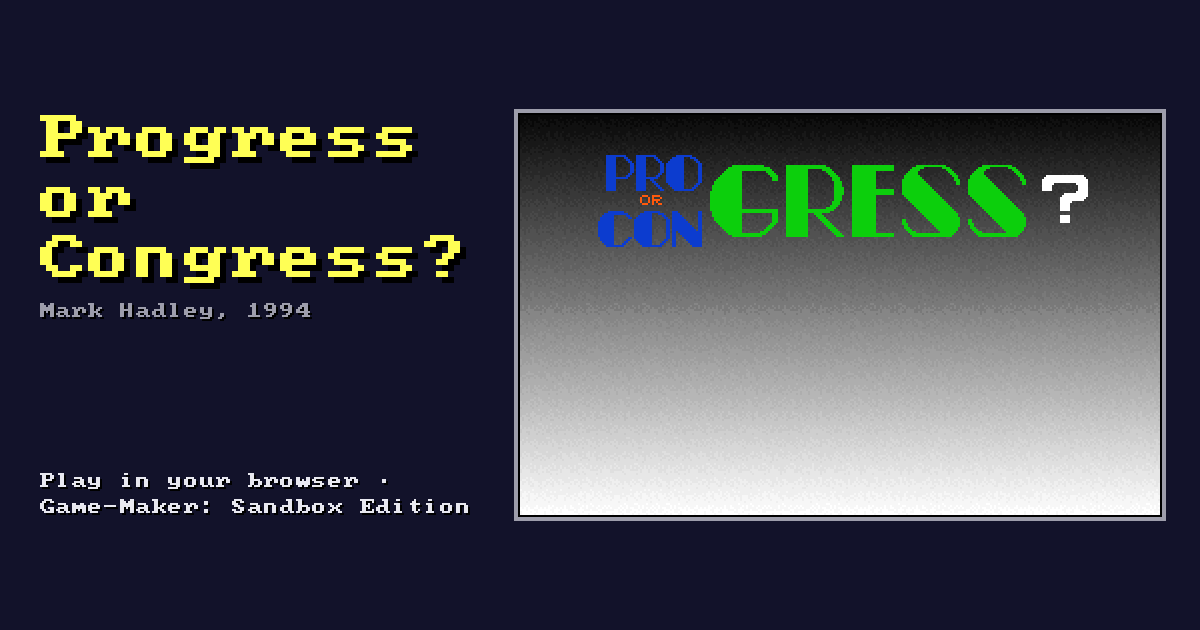 Progress or Congress?: its title screen