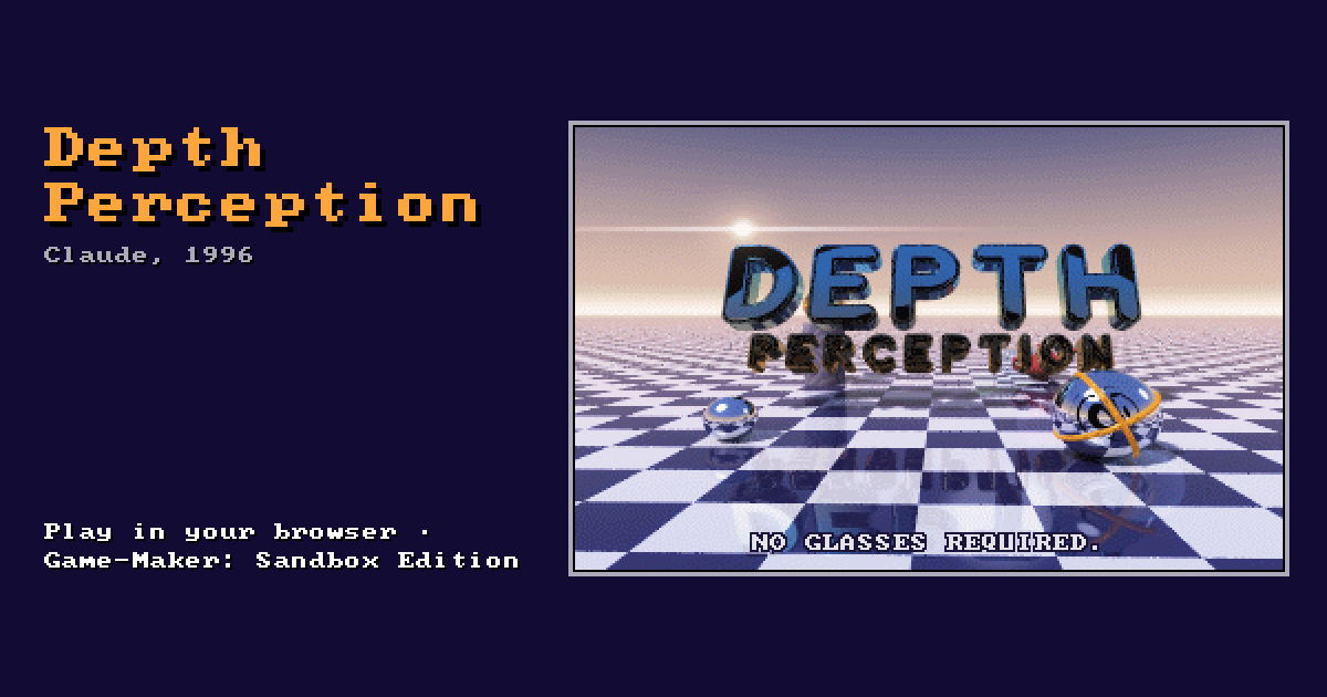Depth Perception: its title screen