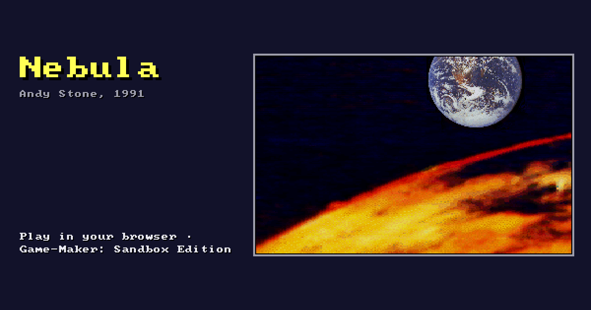 Nebula: its title screen