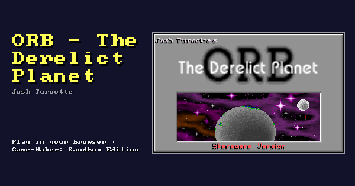 ORB - The Derelict Planet: its title screen