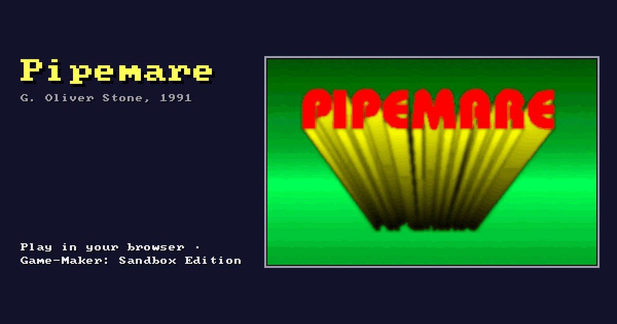 Pipemare: its title screen
