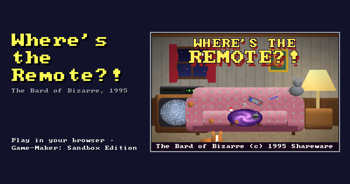 Where's the Remote?!: its title screen