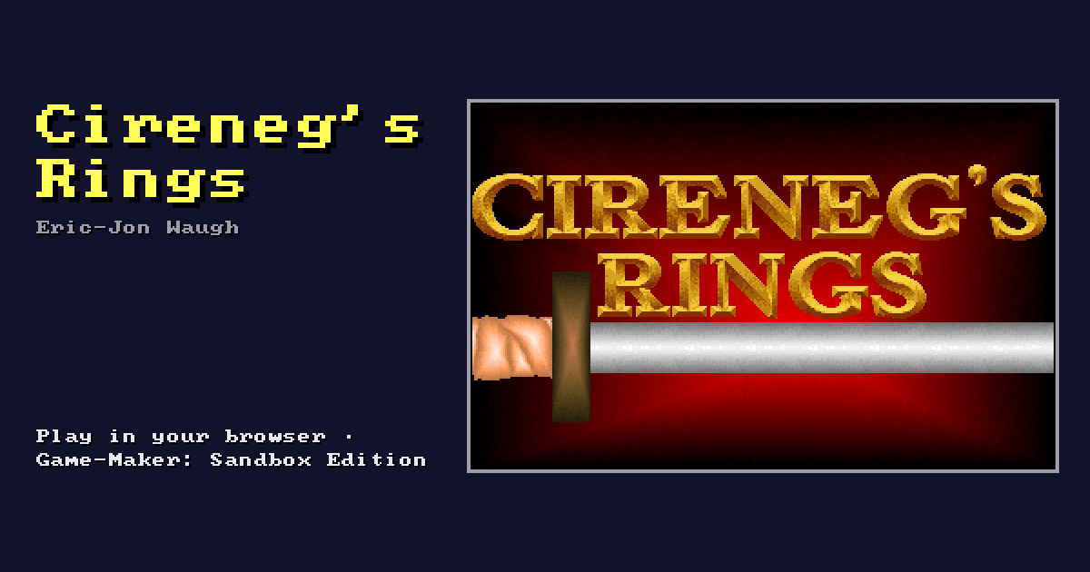 Cireneg's Rings: its title screen