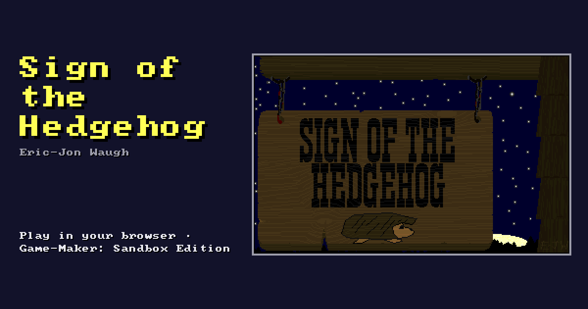 Sign of the Hedgehog: its title screen