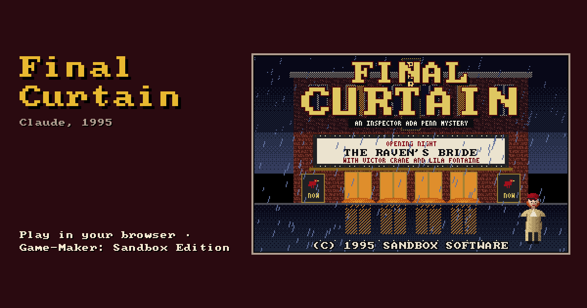 Final Curtain: its title screen