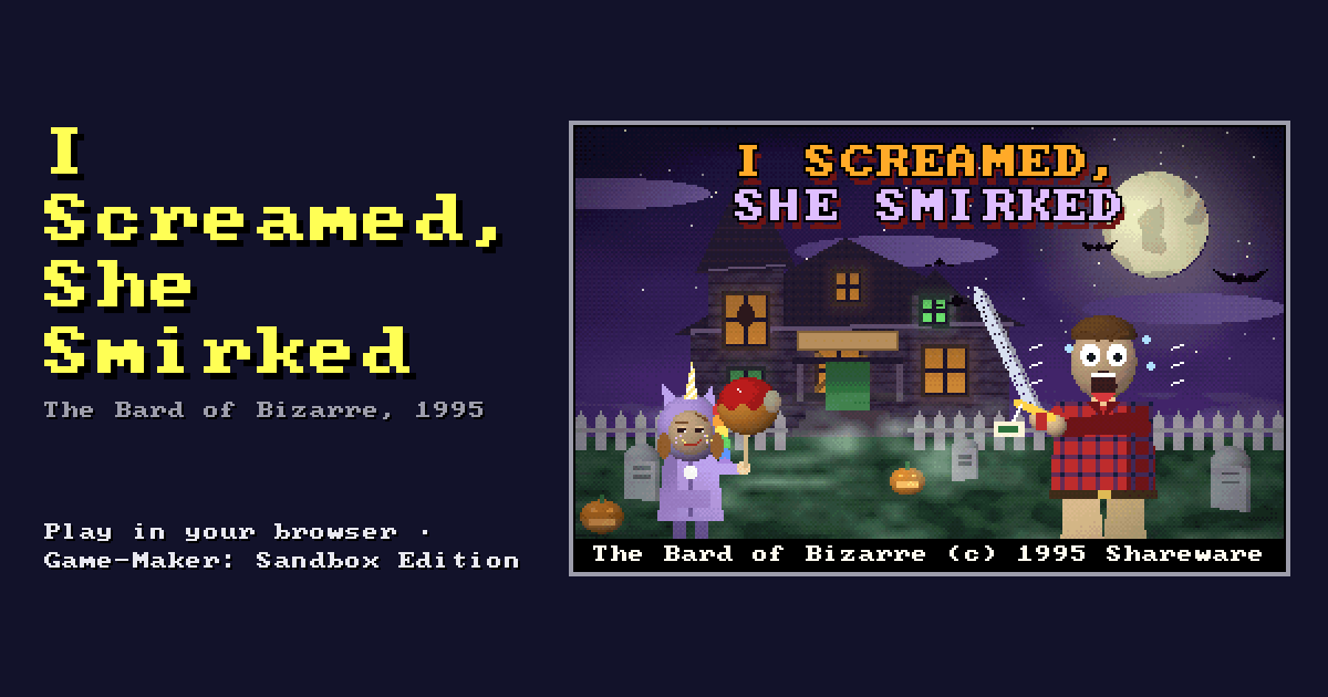I Screamed, She Smirked: its title screen