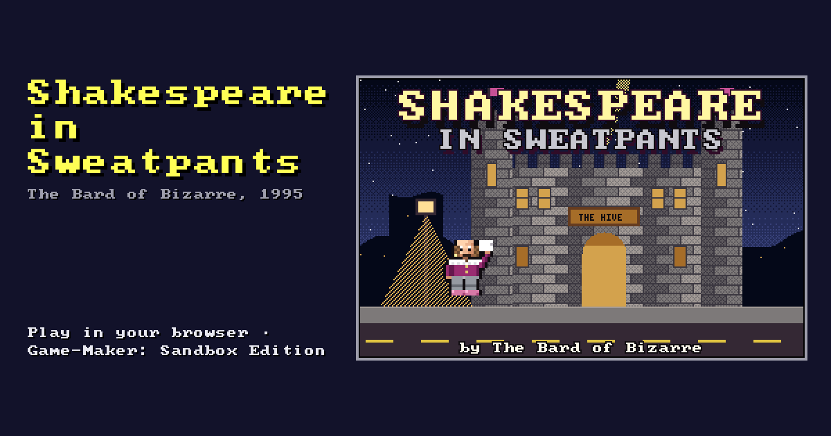 Shakespeare in Sweatpants: its title screen