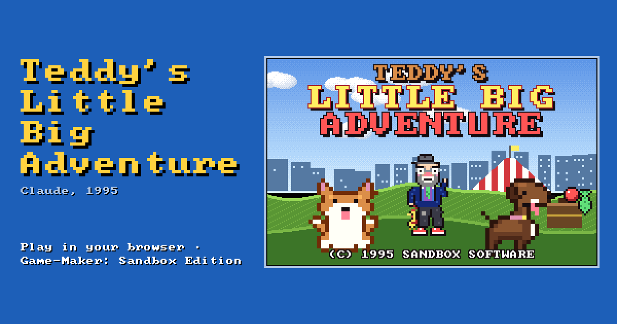 Teddy's Little Big Adventure: its title screen