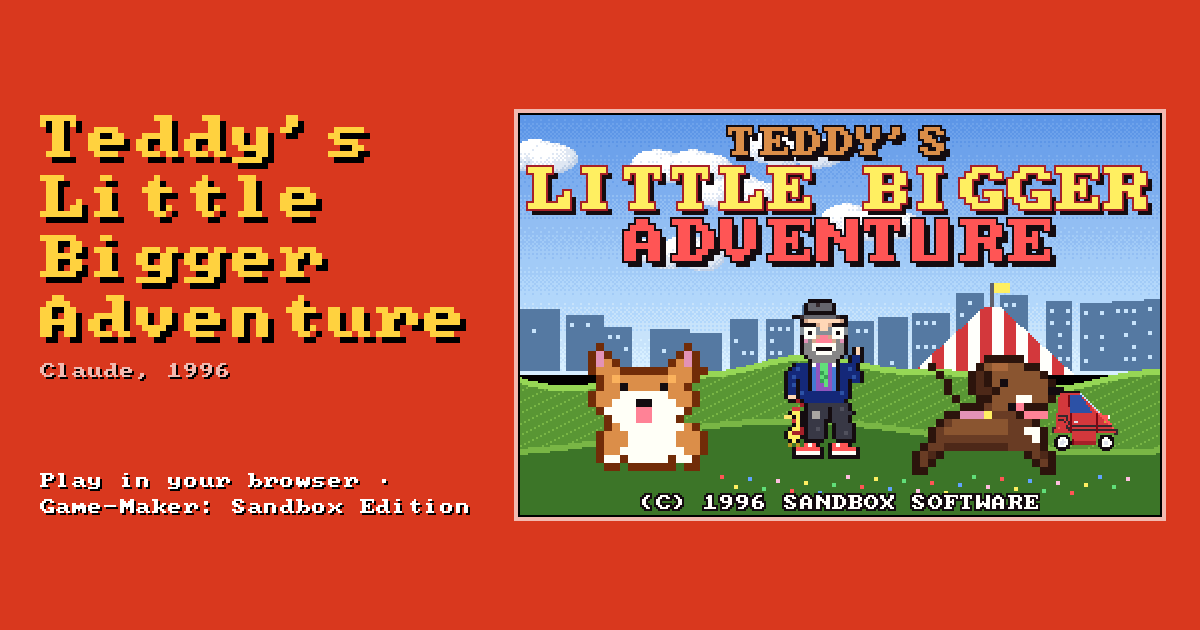Teddy's Little Bigger Adventure: its title screen