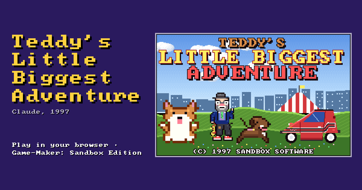 Teddy's Little Biggest Adventure: its title screen