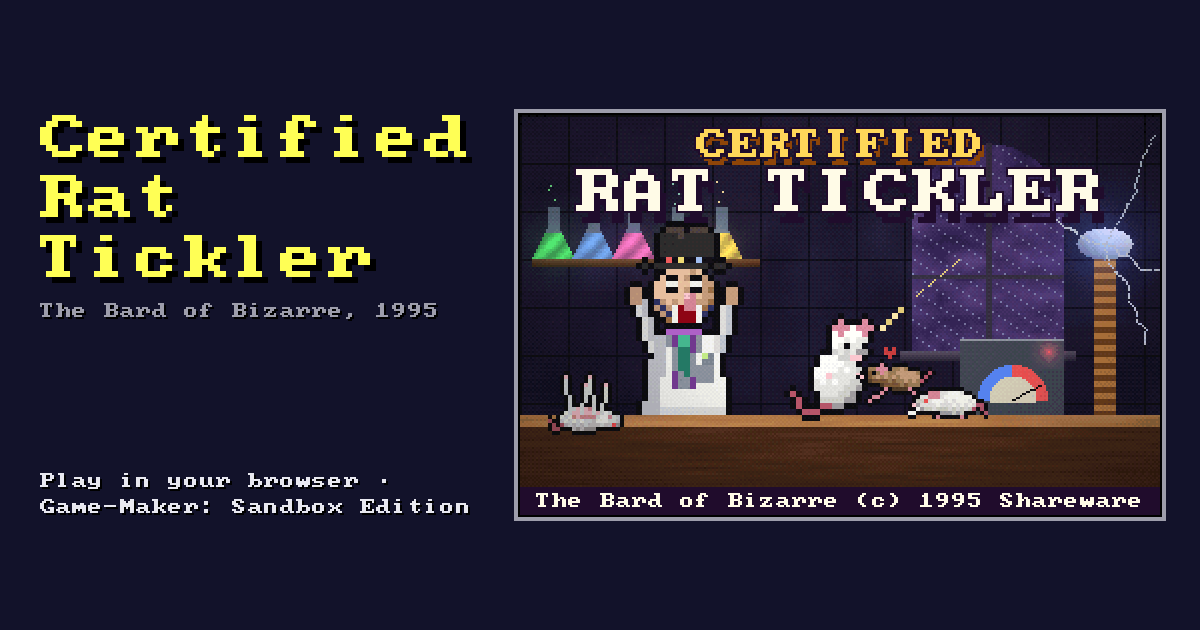 Certified Rat Tickler: its title screen
