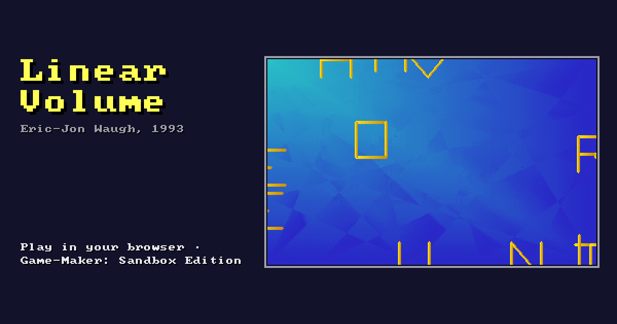 Linear Volume: its title screen